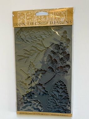 IRON ORCHID DESIGNS IOD “WINTER FORAGE” MOULD | BRAND NEW!